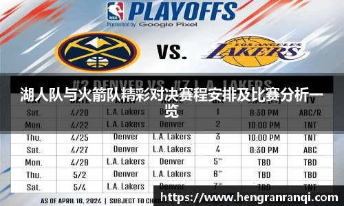 k1体育湖人队与火箭队精彩对决赛程安排及比赛分析一览
